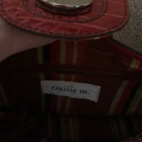 Emilie M. Red Handbag, EUC - Picture 6 of 9
